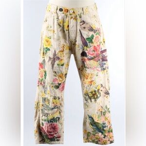 MAGNOLIA PEARL FLORES PEACE Floral and Bird Print Pants